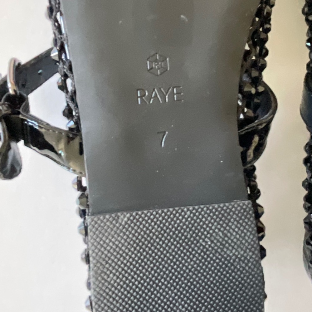 RAYE Noam Flat Mary Jane Crystal Embellished Black Size 7 LIKE NEW - Picture 7 of 12